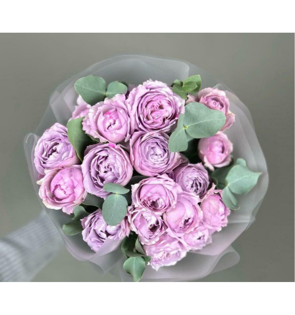 Кустовая пионовидная роза Лавандер Баблс 5шт